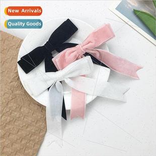 cute hair head back versatile girl sweet clips bow Velvet