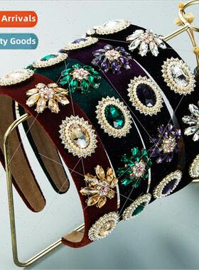 Hair bands vintage baroque velvet snowflake flower headband