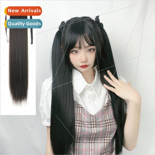 wig braids female tie-in long hair double ponytail jk long c