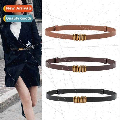 Head leather ladies belt cowhide dress coat jacket su casual