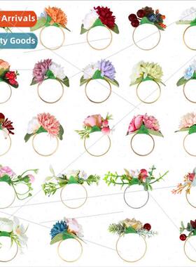 Christmas berries pine needles simulation flowers napkin rin