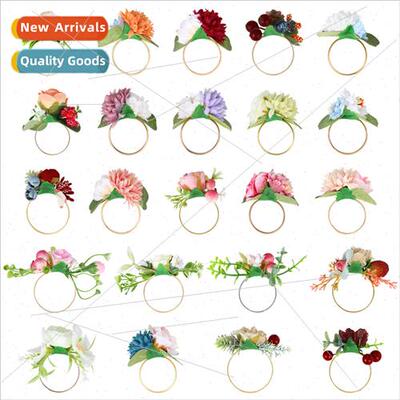 Christmas berries pine needles simulation flowers napkin rin