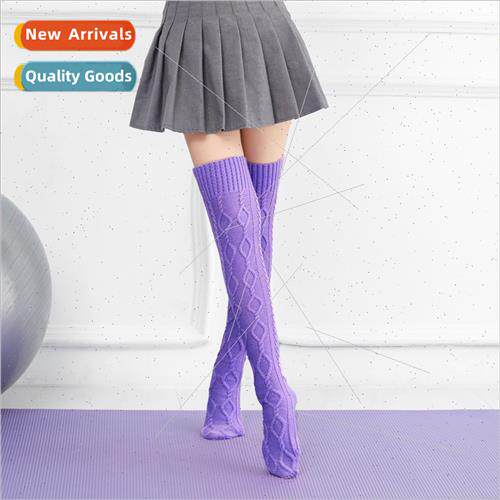 Winter thickened wool pile socks yoga dance long knee-high f