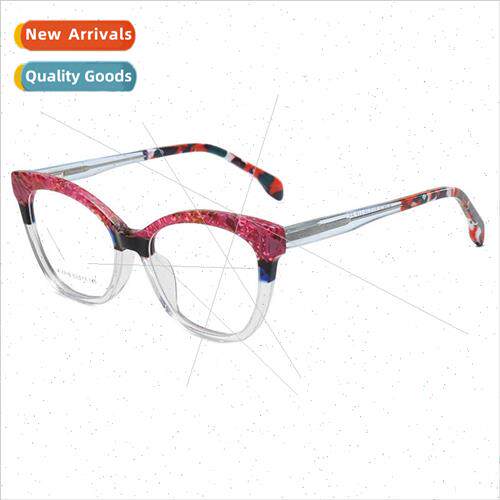 new cat eye multi-color eyeglasses frame female plate Europe