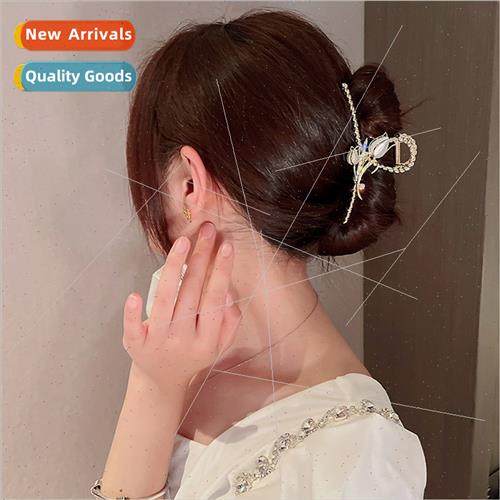 Premium sense rhinestone tulip grasp clip large hair volume
