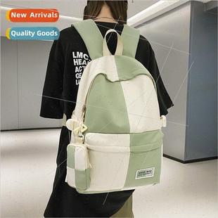 new tide simple shoulder large student bag color Korea
