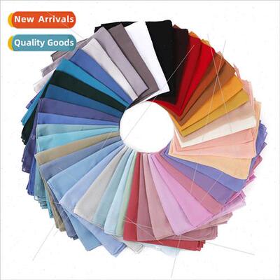 Spring Women Head Wrap Pearl Chiffon 45 Color Monochrome Sca