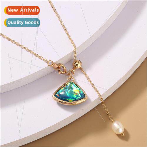 Europe nd versatile shiny green glass pcs natural tassel col