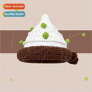 wool handmade fall children cap poop line hook cute Funny