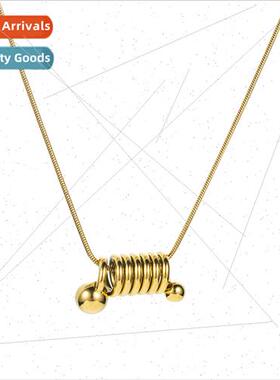 Spiral spring necklace Korean new tide fashion niche collarb