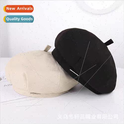 Korean spring fall fashion beret breathable drawstring show