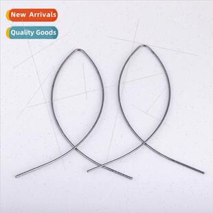 fish line creative new female metal earrings Europe cross