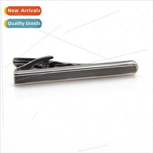 Men Tie Clip Striped Genuine Black Metal Shirt Gun