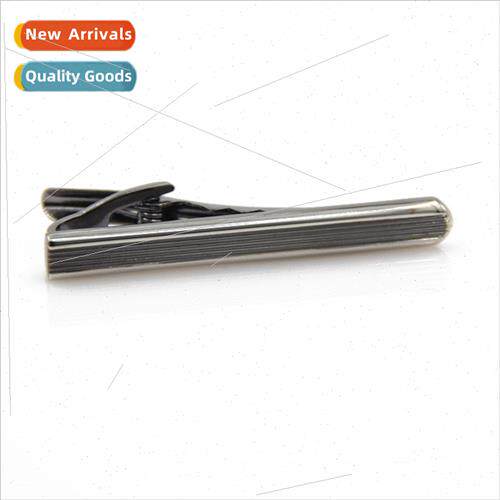 Striped Gun Black Men Tie Clip Metal Tie Clip Genuine Shirt