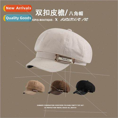 Fall and winter hat female fashion octagonal cap show face s