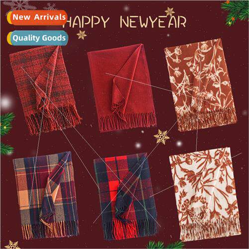 Christmas Scarf Winter Hundred Scarf Women Premium Sense New
