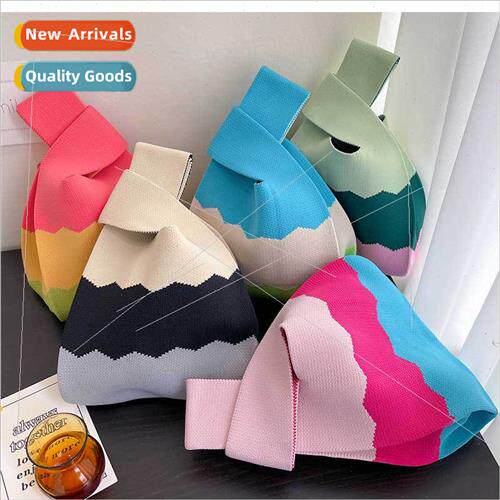 Korean  ripple undershirt bag nd knting handbag bag female p