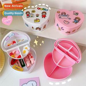 Pink girl heart storage box accessories desktop jewelry box