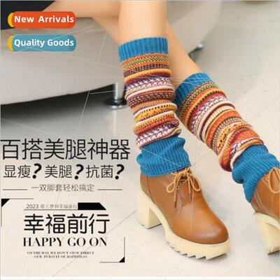 Autumn Winter Knted Sock Covers Women Woolen Leg Covers Stac