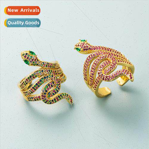 Europe personalized snake open ring brass plated 18K gold co