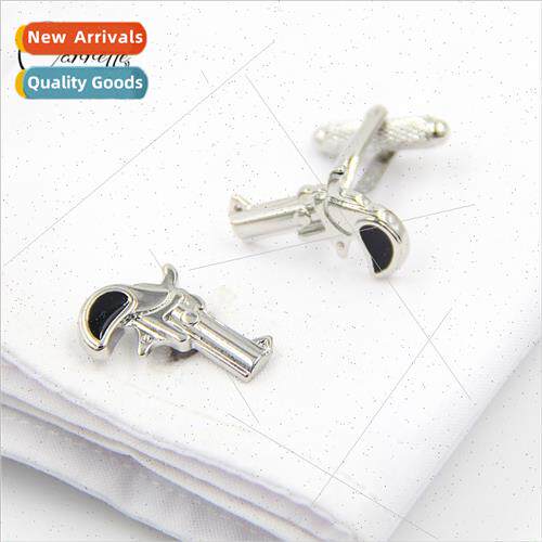 Fun Pistol Shape Cufflinks Eco-friendly Copper Plating Men F