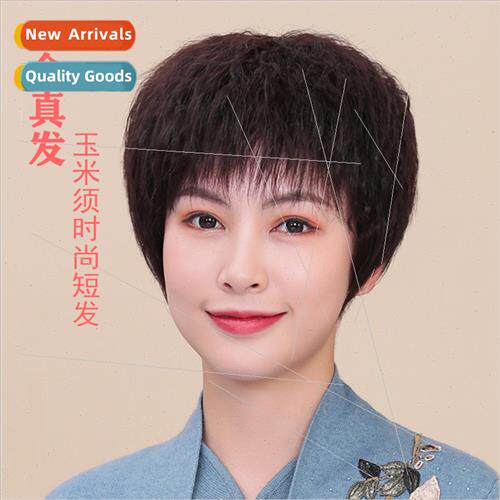 texture real hair wig set natural fluffy cold iron process c