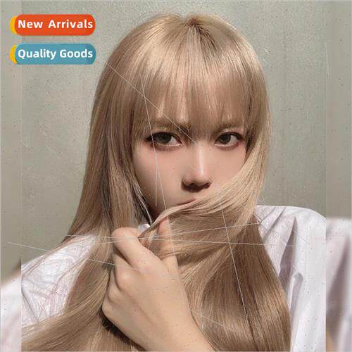 sa wig women long milk tea platinum high temperature silk lo