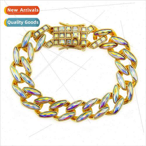 Europe Hip Hop Men Accessories Jewelry Colorful Diamonds Lea