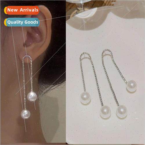 925 silver needle wh long tassel earrings earrings female fu