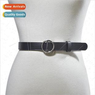 Belt lver Versatile Matte Buckle Retro Women