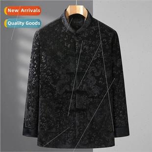 Corduroy jacket Chinese wind grandfather su Chinese jacket m