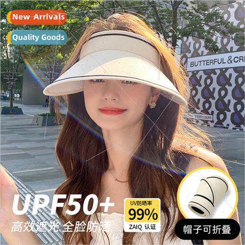 Sunscreen hat female hollow top foldable sun hat summer UV l