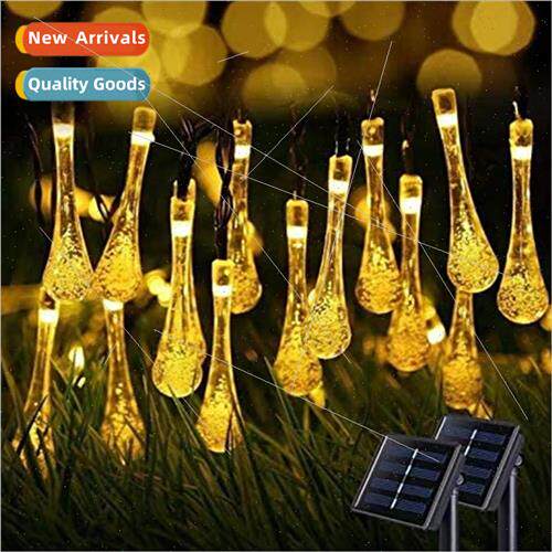 LED solar water drop lights string raindrops bubbles colourf