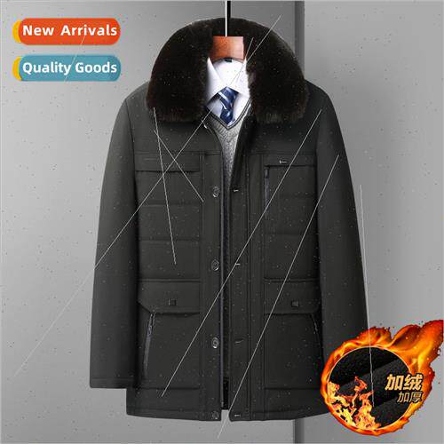 Middle-aged elderly large size winter men padded thickened c