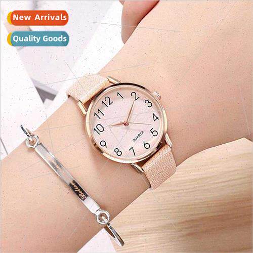 Large numerical scale casual watch unisex velvet strap all k
