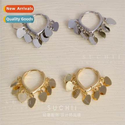 mple cold wind metal love earrings 2023 new tide earrings su