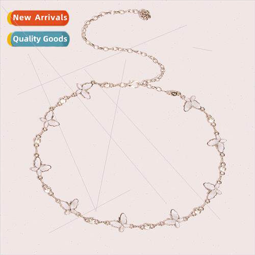 2023 Sweet Butterfly Drip Oil Metal Waist Chain Drill Ladies