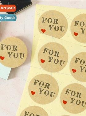 12pcs 适用you kraft sealing stickers love heart round sticke