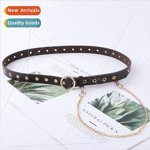 belt female hollow round dec hole buckle full Fashion simple