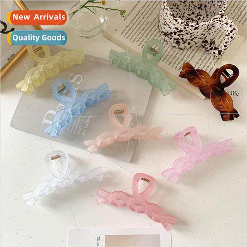 Candy Color Transparent Hair Clip Back Head Grab Clip Female