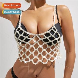 handmade knted bra summer pearl fashion net Europe fishing