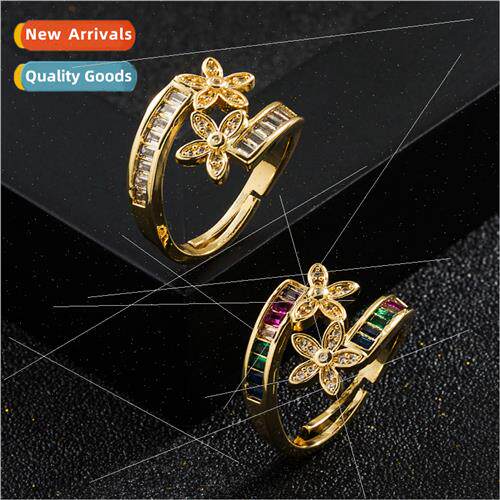 Europe fashion copper gold-plated micro-set zirconia geometr