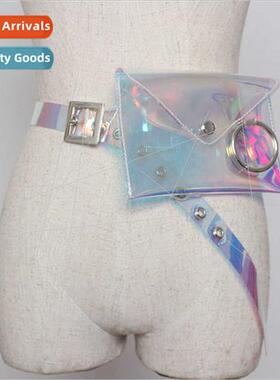 new Europe transparent fanny packs female metal hanging ring