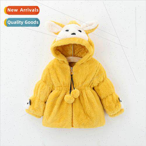 Girls jacket fall and winter 适用eign- childrens hooded thic