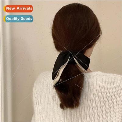 French double-layer fluttering ribbon bow hairband headband