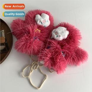 winter cute monster gloves warm ltle female hairy Furry long