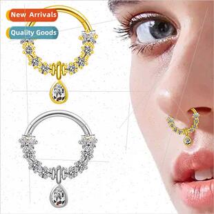 Europe personalized zirconia encrusted nose ring nose stud s