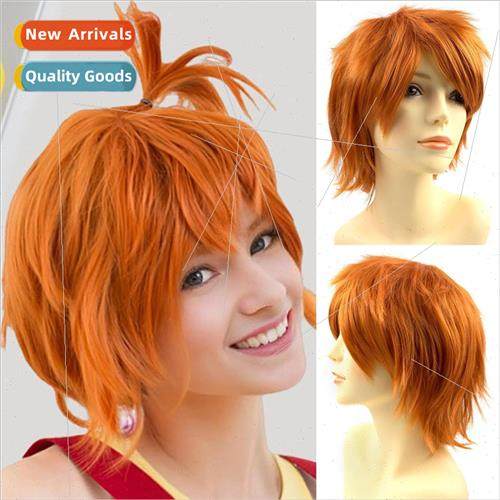 Anime Halloween Wigs Orange Layered Short Hair Wigs Bangs Hi