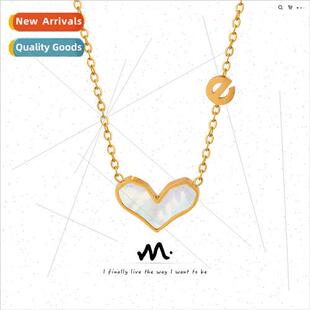 Love whe sea shell pendant tanium steel necklace girls Engli