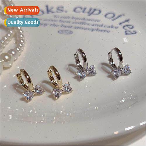 Bow tie zirconia earrings female earrings 2023 new fashion s